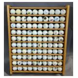 Wood Golf Ball Display Rack Including 100 Golf Balls, 22" x 18"