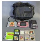 Game Boy Advance, Game Boy Color, Assorted Games And Carrying Case