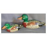 Decorative Painted Wood Duck Decoys, Qty 2