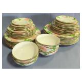 Franciscan Desert Rose Dinner Plates, Qty 13, Salad Plates, Qty 11, Saucers, Qty 11, And Bowls, Qty 