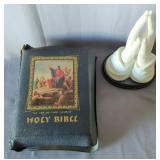 Lenox Fine Bone China Praying Hands Figurine, 9.5" Tall And Holy Bible Old Testament, Top Leather Co