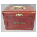 Antique Mahjong Set In Rosewood Chest, 6.5" x 9.5" x 6.5", Front Is Not Connected