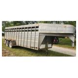 1994 Gooseneck BOSS 8020GNR Livestock Trailer, Approx 27