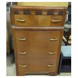 Vintage Waterfall Chest Of Drawers, Circa 1937, 4-Drawers, Dovetail Construction, 49" H x 30" W x 17