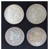 1879, 1886, 1890 O, And 1921 Morgan Silver Dollars
