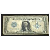 1923 $1 Large US Silver Certificate, Blue Seal, These Bills Are Often Called Horse Blanket Bills Due
