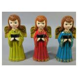 Japanese Ceramic Singing Christmas Angels, Qty 3, 9.5" H