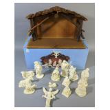 Provo Craft 12 Piece Resin Nativity Set With Wood Stable
