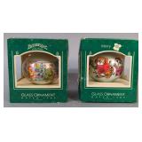 Hallmark Fraggle Rock Holiday Glass Ornament And Hallmark Merry Shirt Tales Glass Ornament