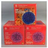 GE Holiday Classics 100 Light Super Spheres, Various Colors, 6" Diameter, Qty 3