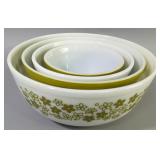 Pyrex Ceramic Bowls Including, 1.5 Pint Bowl, 1.5 qt Bowl, 2.5 qt Bowl, And 4 qt Bowl