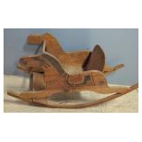 Antique Wood Rocking Horse Chair, 31"x12"16"