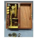 Antique R & J Beck Brass Microscope With Extra Lenses, In Wood Case8