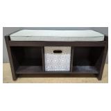 Closetmaid 3-Cube Storage Bench With Padded Seat And 1 Collapsible Storage Bin, 18.5" H x 36.25" W x