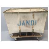 Dandux Laundry Cart, On Wheels, Stains Are From Carrying Blackberries, 30.5" H x 37" W x 24.5" D
