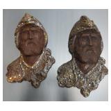 3-Dimensional Wall Hanging Figures Of Bearded Man, Approx 21" H x 13" W x 5" D, Qty 2