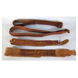 Leather Belts With Cartridge Loops, Qty 4