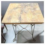 Wood Coffee Table With Metal table Legs, 27" L x 27" W x 30" H