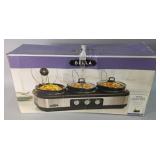 Bella Triple Slow Cooker Buffet And Serve, In Original Box
