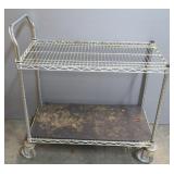 Eagle Shelving Wire Cart, On Wheels, 32" (Not Including Handle) x 36" x 18", 2 Shelves