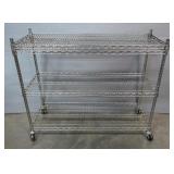 Seville Classics Stainless Steel Rolling Storage Rack, 38" x 48" x 18"