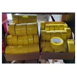 Yellow Packaging Tape Rolls, Some Partial, Approximate Qty 80 Rolls