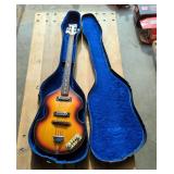 Vintage Univox 4-String Tobacco Sunburst Short Scale Electric Violin Guitar, In Hard Sided Carrying 