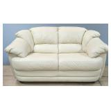 Soft Linen Group Faux Leather Loveseat, 32" x 62" x 36"