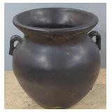 Large Clay Kettle Style Planter Pot, 21" x 21" x 21"
