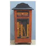 Painted Wood Single Drawer Cabinet, 35" x 17" x 12"