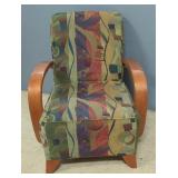 Sam Moore Furniture Upholstered Accent Chair With Bent Wood Arms, 37.5" x 36.5" x 31"