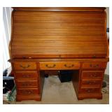 Rolltop Computer Desk with Keyboard Tray, Locking Drawers and Mail Slots, 59"T x 58"W x 34.5"D