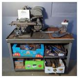 Vintage Atlas Milling Machine With Adjustable Spindle Speed, Model MFC, On Metal Base, 31.5" x 48" x