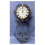 Metal Framed Battery Operated Wall Clock, 29" x 12" x 3"