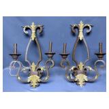 Vintage Metal Light Fixtures 22" x 14" x 5", Qty 2