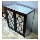Coast To Coast Imports Wood Cabinet With Mirrored Top, Side, And Door Panels, 32" x 30" x 15"