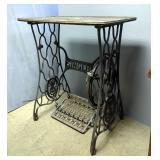 Vintage Singer Metal Base Sewing Machine Table, 29" x 27" x 14"