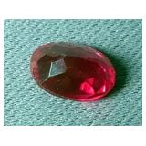 Synthetic Ruby Cut And Polished Loose Gemstone, Approx 10mm x 7.5mm