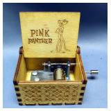 Pink Panther Theme Miniature Wood Music Box With Hand Crank, 1.5" x 2.5" x 2"