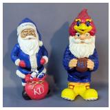 Evergreen Flag & Garden Resin Collegiate Gnome, 11.25", Forever Collectibles Santa And KU Mascot Gno