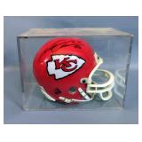 Riddell Kansas City Chiefs Mini Helmet Signed By #90 Neil Smith, Authenticity Unknown, Chiefs, Bank,