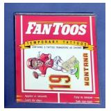 Kansas City Chiefs #19 Joe Montana Plaque, 6" x 4.5" And Fantoos Joe Montana Temporary Tattoos, Qty 