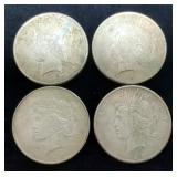 1922, 1922 S, And 1923 S (2) Peace Dollars, Total Qty 4