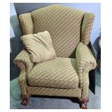 Sealy Furniture Upholstered Wingback Chair With Claw Feet, 47" x 40" x 35", Includes Throw Pillow