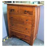 Frontier Furniture Five Drawer Chest Of Drawers With Soft Close Drawer Slides, 49" x 40" x 23", Matc