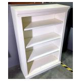 Painted Wood Bookshelf With Three Adjustable Shelves, 48" x 32" x 13.5"
