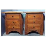 Frontier Furniture Three Drawer Night Stands With Soft Close Drawer Slides, Qty 2, 28" x 24" x 20"