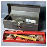 Homak 19" Portable Steel Tool Box With Inner Tray Including Assorted Hand Tools