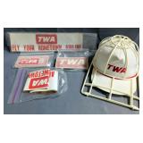 TWA Ball Cap With Storage Frame And Assorted Stickers