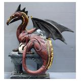 Hand Painted Doc Holiday Ceramic Dragon Sitting On Dragon Egg, 13" x 12" x 5"